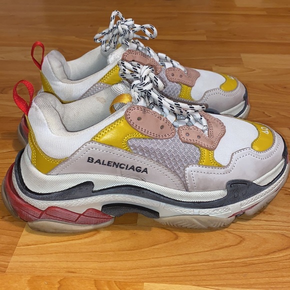 Balenciaga Triple S Cream Yellow (Red) Womens Sneaker - Picture 6 of 9